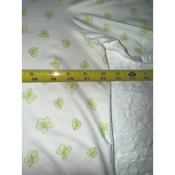 Puma Golf Polo Mattr White Green Spring Sz L Performance Quick Dry Cool Dad Logo - Picture 11 of 14